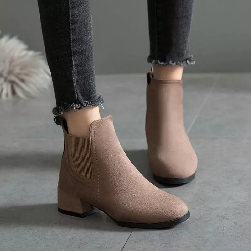 

NEW IN Shoes Woman 2022 Fashion Winter Boots Women Solid Slip on winter Boots Female Ankle Boots Women Ladies Shoes Botas Mujer