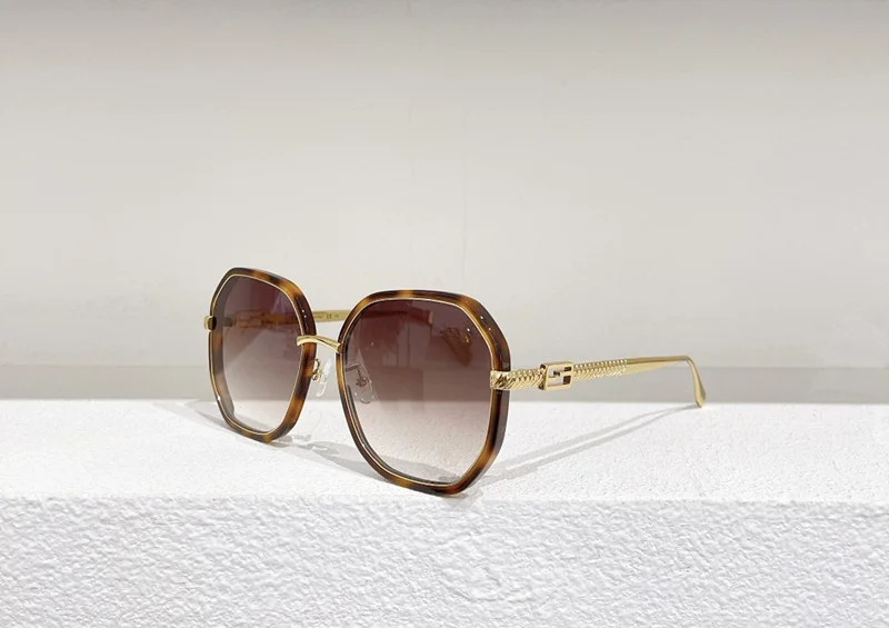 

Luxury Brand Women's Sunglasses Gold Metal frame sunglasses for men double bar fashion square women sunglasses