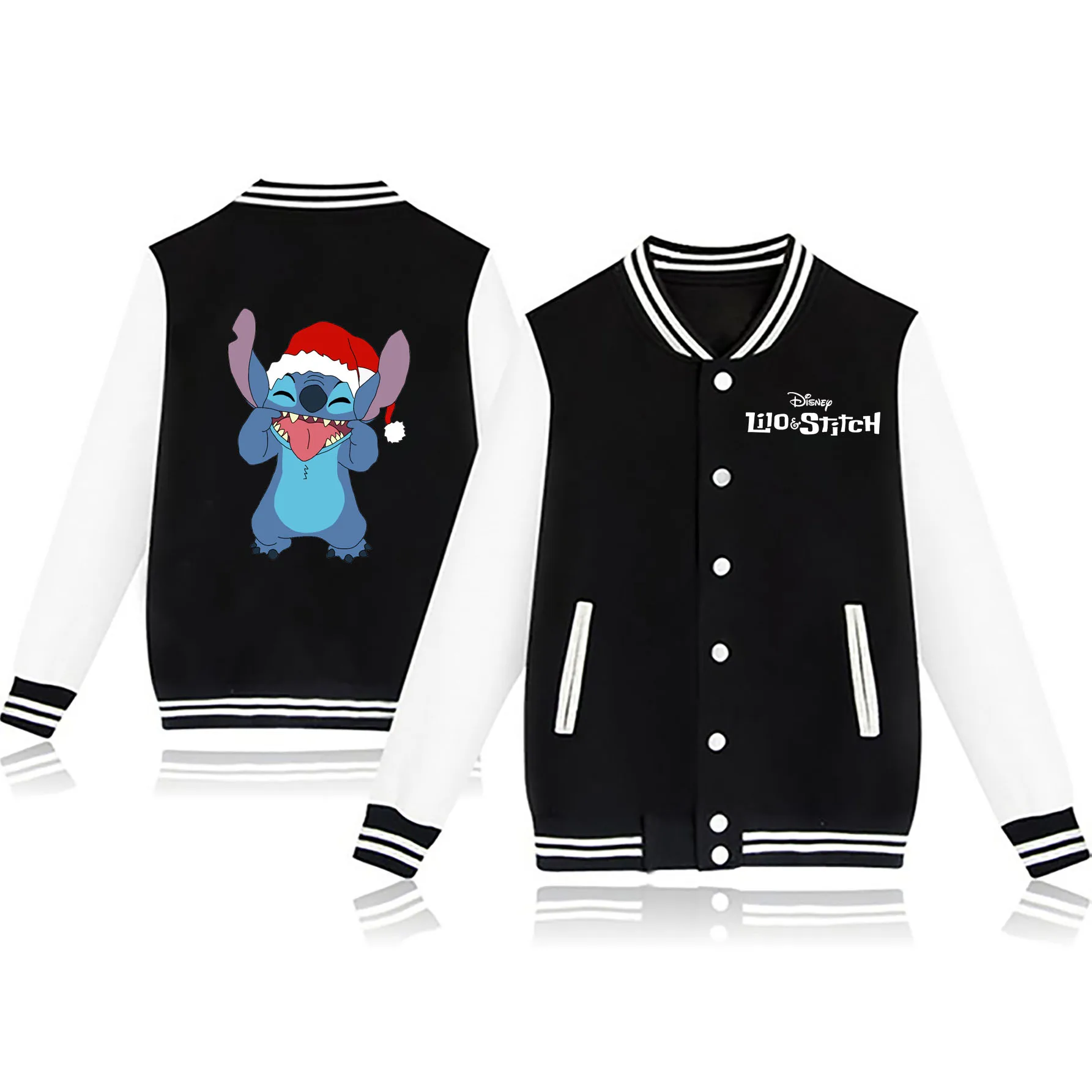 

Бейсбольная куртка унисекс с длинным рукавом и рождественским принтом