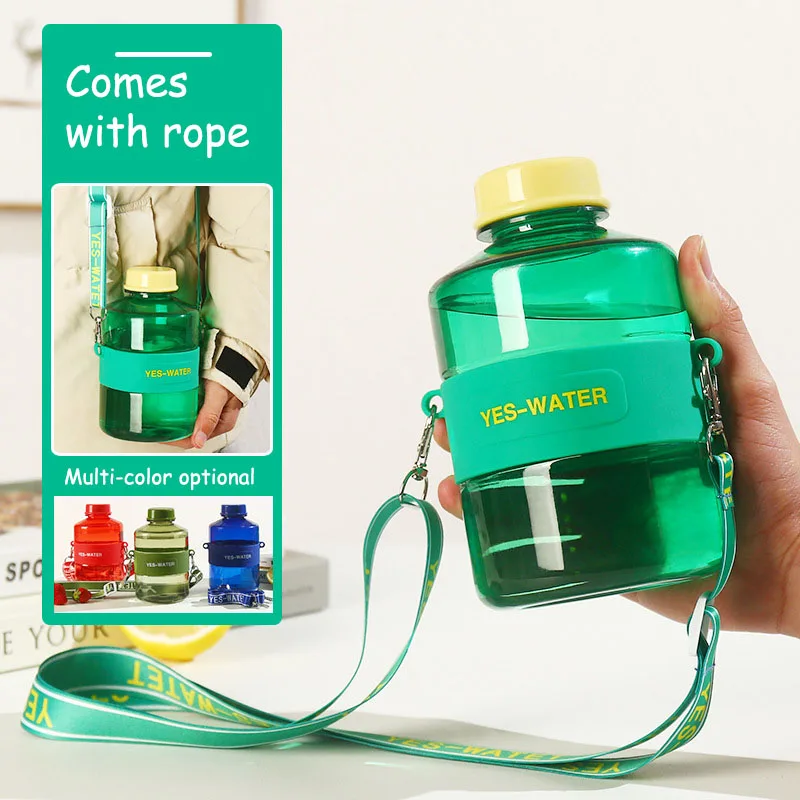 

Creative Sports Water Cup Summer Large Capacity Fashion Plastic Water Cup Couple Big Belly Bucket Cup Cute Drinking Water Bottle