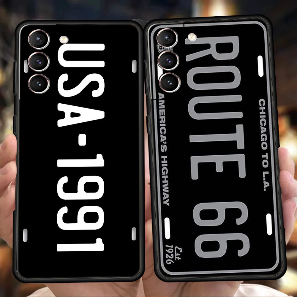 

Retro Funny License Plate Number Phone Case for Samsung Galaxy S22 S21 S20 Ultra S21 S20 FE S20 S10 S9 S7 Note 20 10 Lite Shell