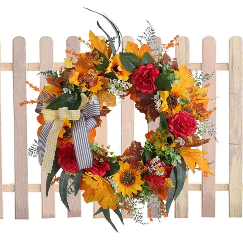 

Door Autumn Wreaths Falll Garland With Artificia Floral Seasonal Ornament Household Wreath For Living Rooms Front Door Walls