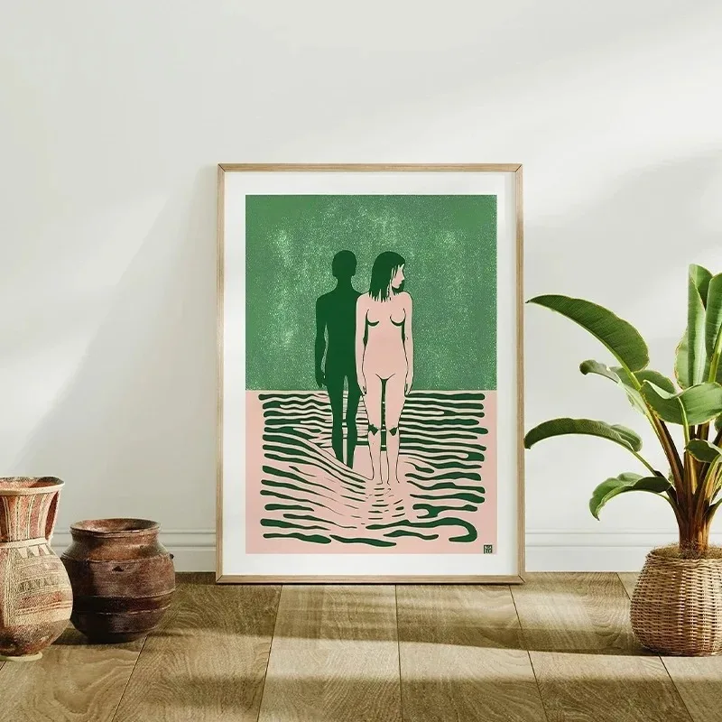 klasyczna minimalistyczna sztuka nago kobieta Brokuły drukuj obraz na płótnie bez ramki idealny do dekoracji wnętrz biurowych