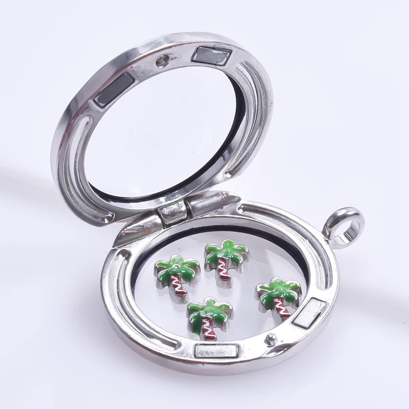 20Pcs/Lot Enamel Green Plant Coconut Tree Floating Charms For Memory Relicario Photo Locket Necklaces Jewelry Ornament Wholesale | Украшения