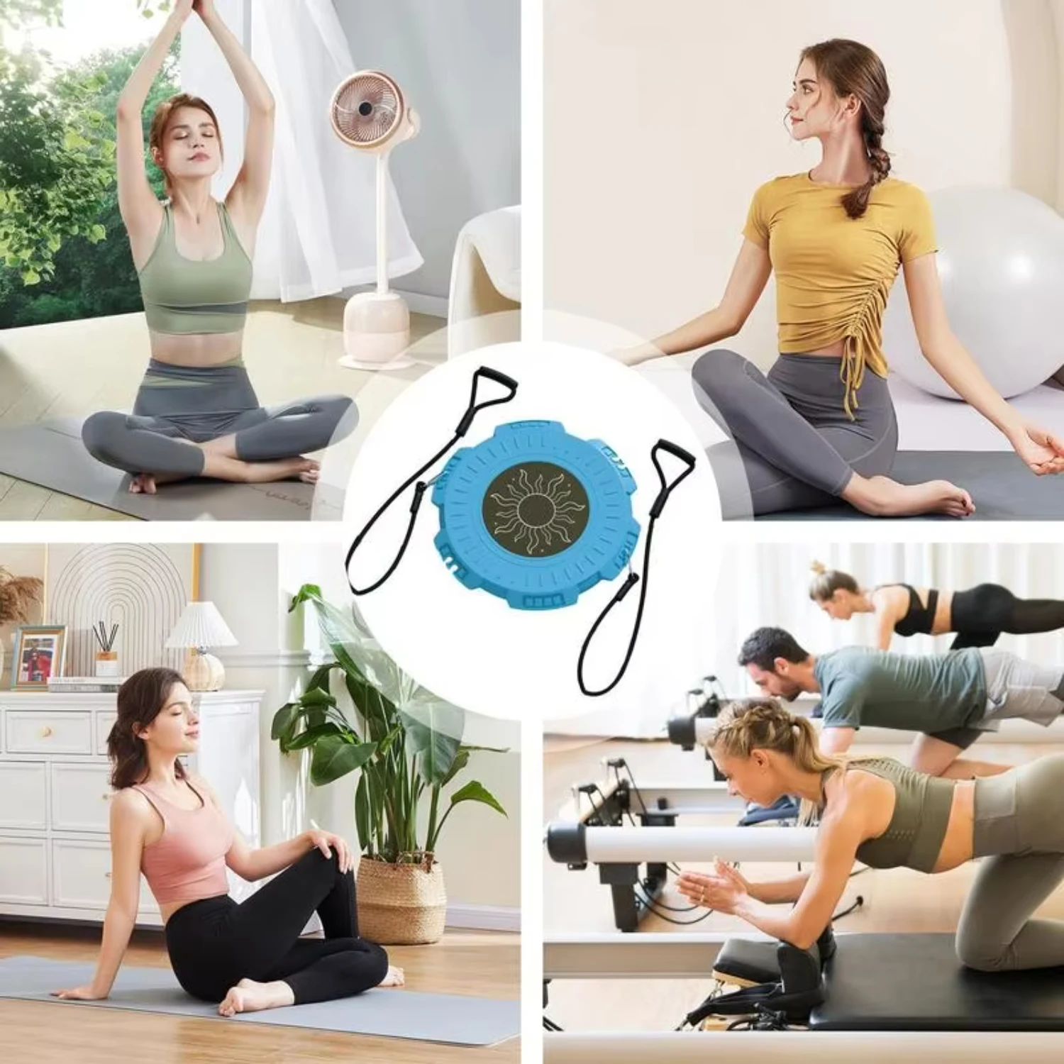 Ab Twist Board Twisting Waist Disc Workout Machine Large Fitness Balance With Tension Rope And Magnet Muscles |
