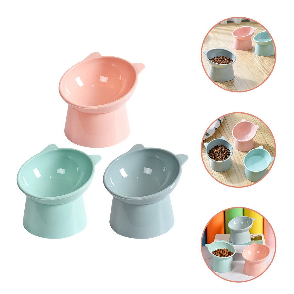 

3PCS Cat Bowls, Elevated Cat Bowls, Raised Cat Bowls for and Water, Raised Cat Bowl, Tilted Bowl Bowl for Flat- Faced Cats