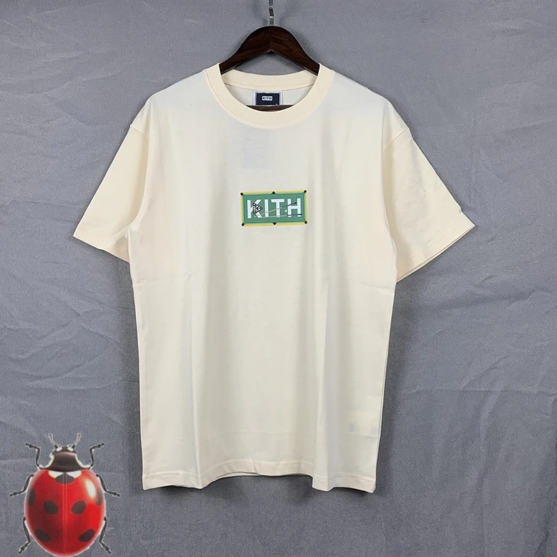 KITH Green Box Logo T Shirt Summer Men Women 1:1 Best Quality Billiards Print Kith Short Sleeve Streetwear T-Shirt