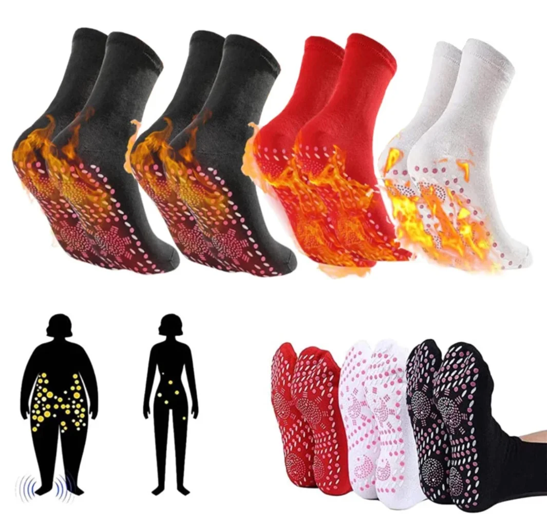 

2 Pair AFIZ Tourmaline Slimming Health Sock Self Heating SocksMagnetic Self-Heating SocksFoot Massage Thermotherapeutic Sock