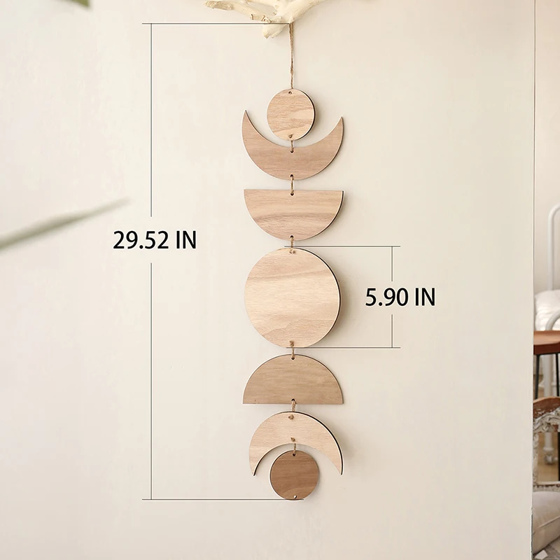 

Ins Wall Hanging Sun Crescent Wood Products Decoration Unique Art Nordic Simple Wall Decoration Creative Home Decoration