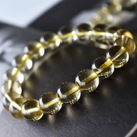 natural yellow citrine quartz bracelet clear round beads woman men lemon citrine beads crystal 10mm 11mm 12mm 13mm aaaaa