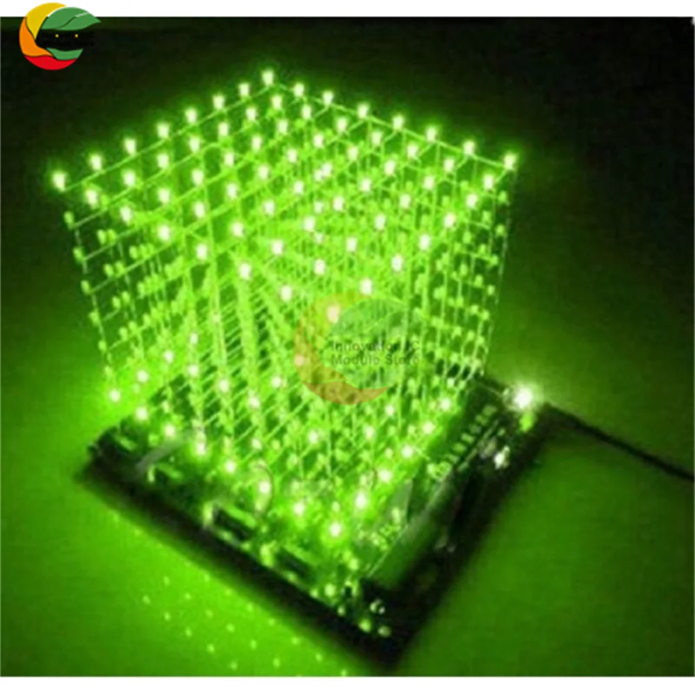 3D 8x 8 color Light Cube DIY Kit 8x8x8mm светильник Parts компьютер музыка спектр микроконтроллер