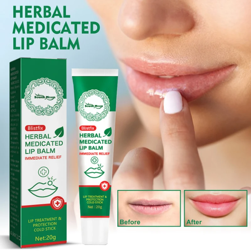 Herbal Lip Cream Cold Sores Treatment Lip Repair Anti Lip Wrinkles Anti-dry Cracking Exfoliating Scrub Moisturizing Lip Oil Balm