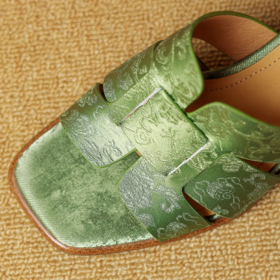 Сандалии женские из воловьей кожи узкий ремешок плетеные открытый носок без