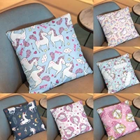 3d printing fashion cartoon unicorn pillow case short plush sofa chair bedside decorative cushion cover couple sweet pillowcases