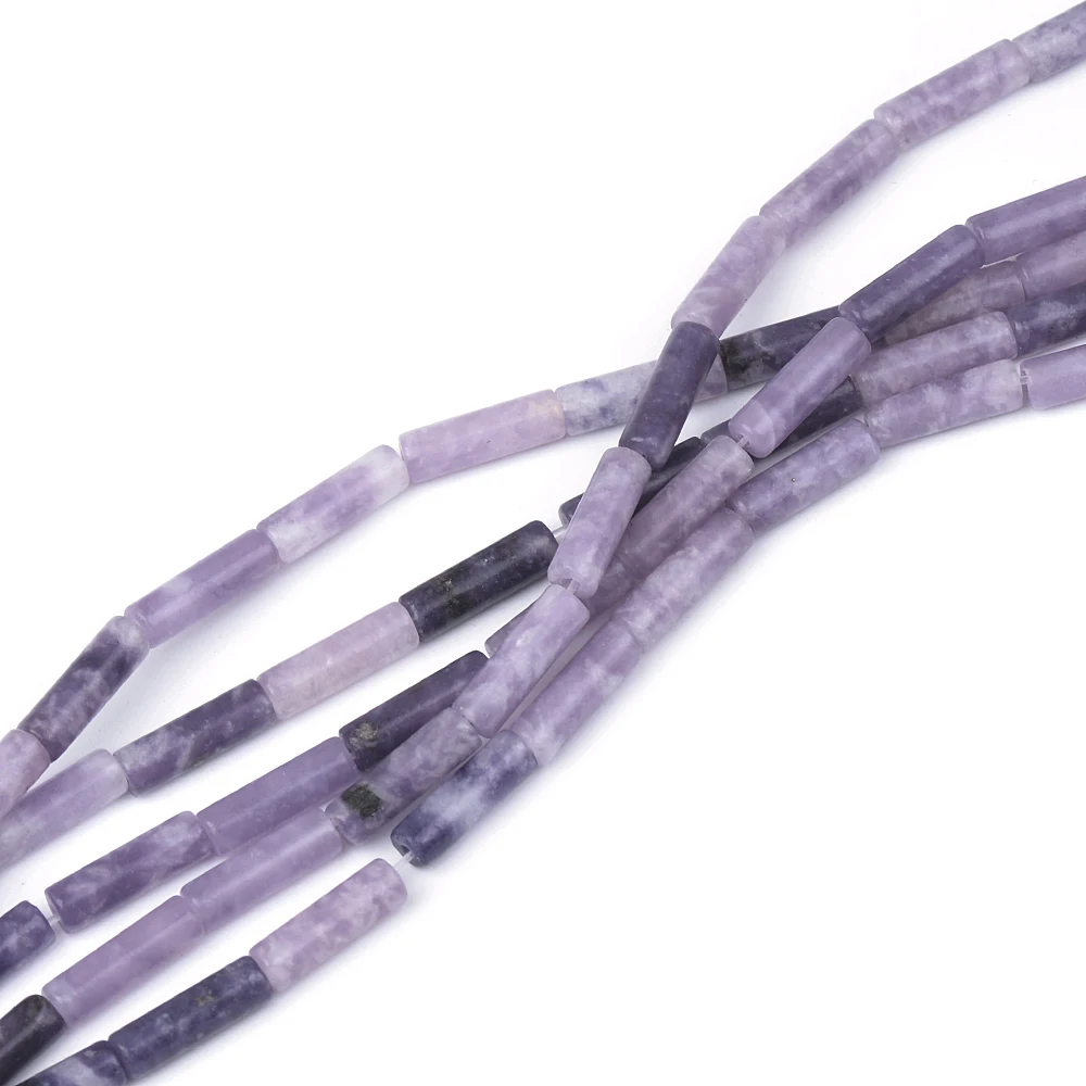 4x13 мм цилиндрические бусины-трубки из натурального камня яшмы нефрит лепидолит