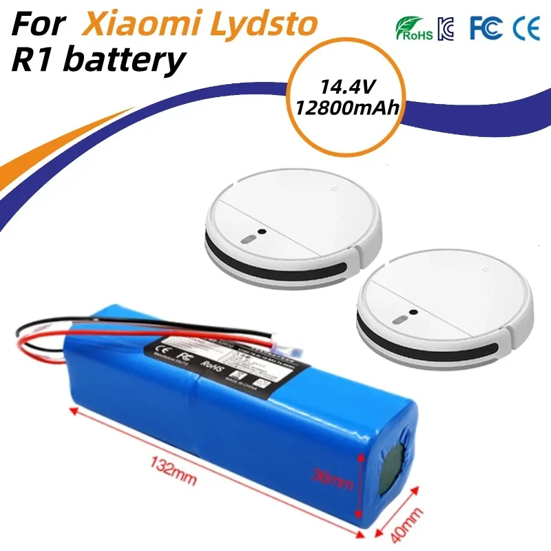 Фото ⚡ 2025 100% Оригинальные литиевые аккумуляторы 14.4V для XiaoMi Viomi S9, Lydsto R1, Roidmi Eve Plus, 2 шт., 5200мАч, 6800мАч, 9800мАч, 12800мАч №3