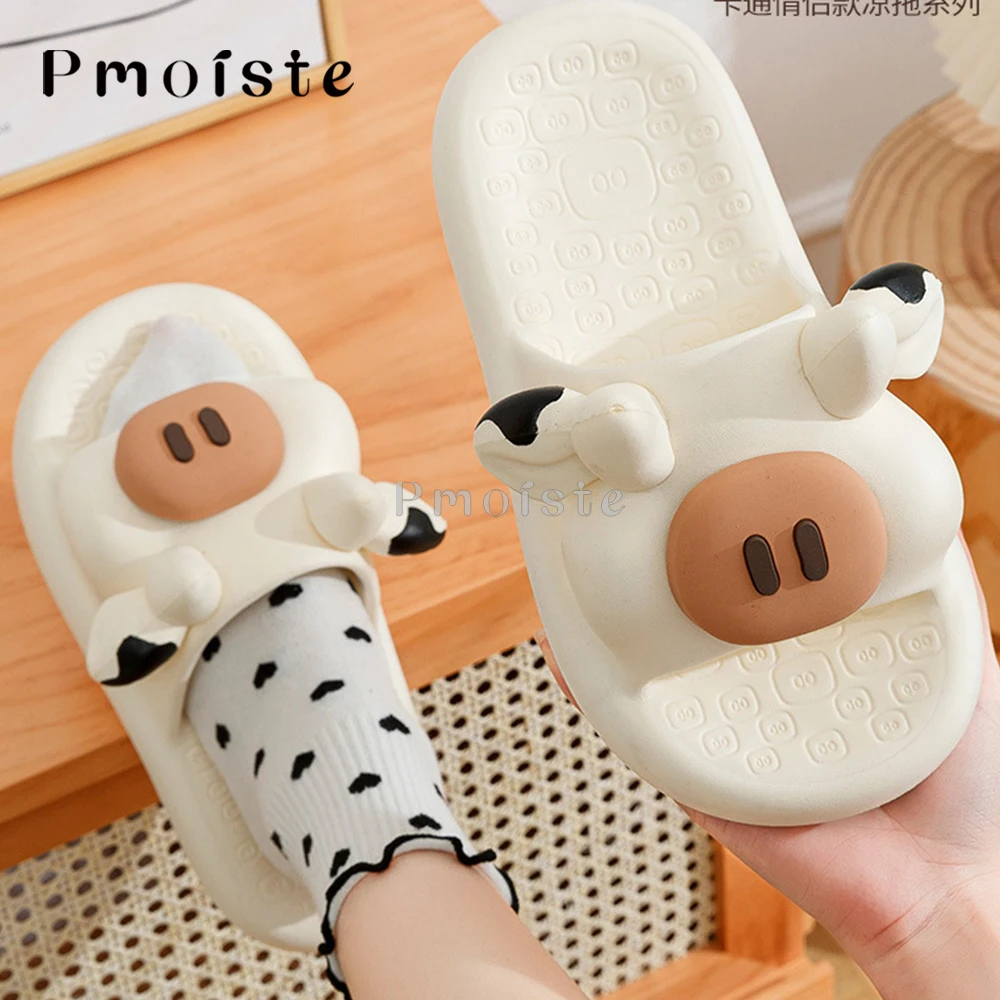 Women's Home Slippers Cute Animal Pig Slides Women Soft EVA House Slippers Cow Non Slip Summer Designer Shoes 2023 Casual Sweet