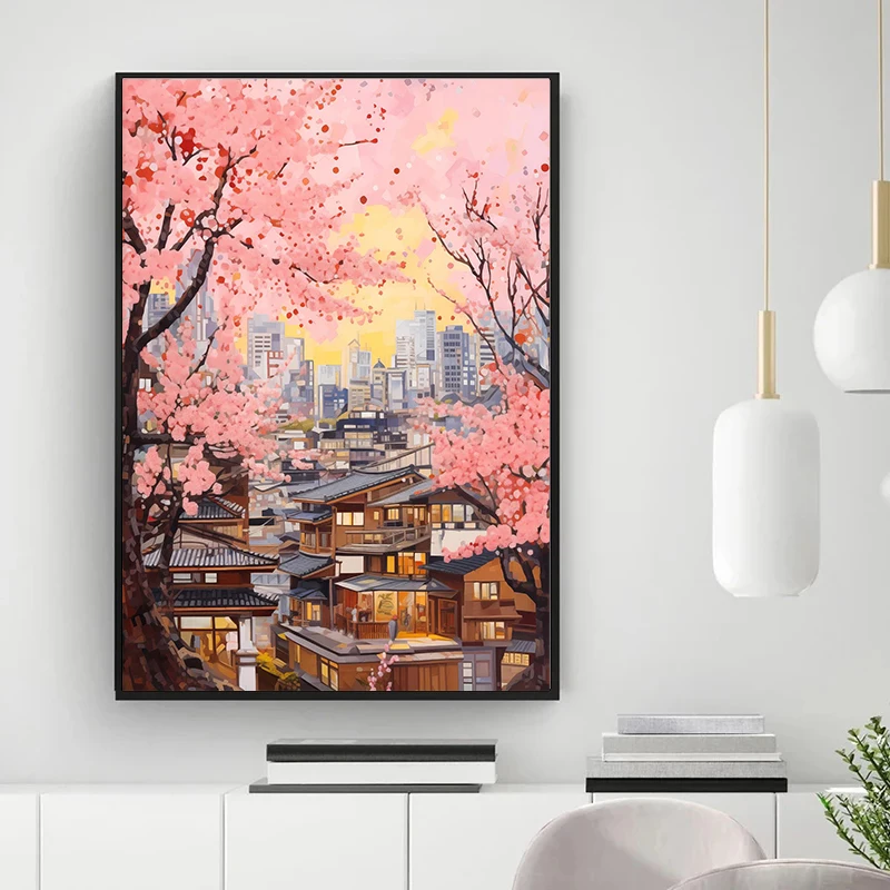 Современный красочный город Тайланд храм Чикаго постеры для путешествий и