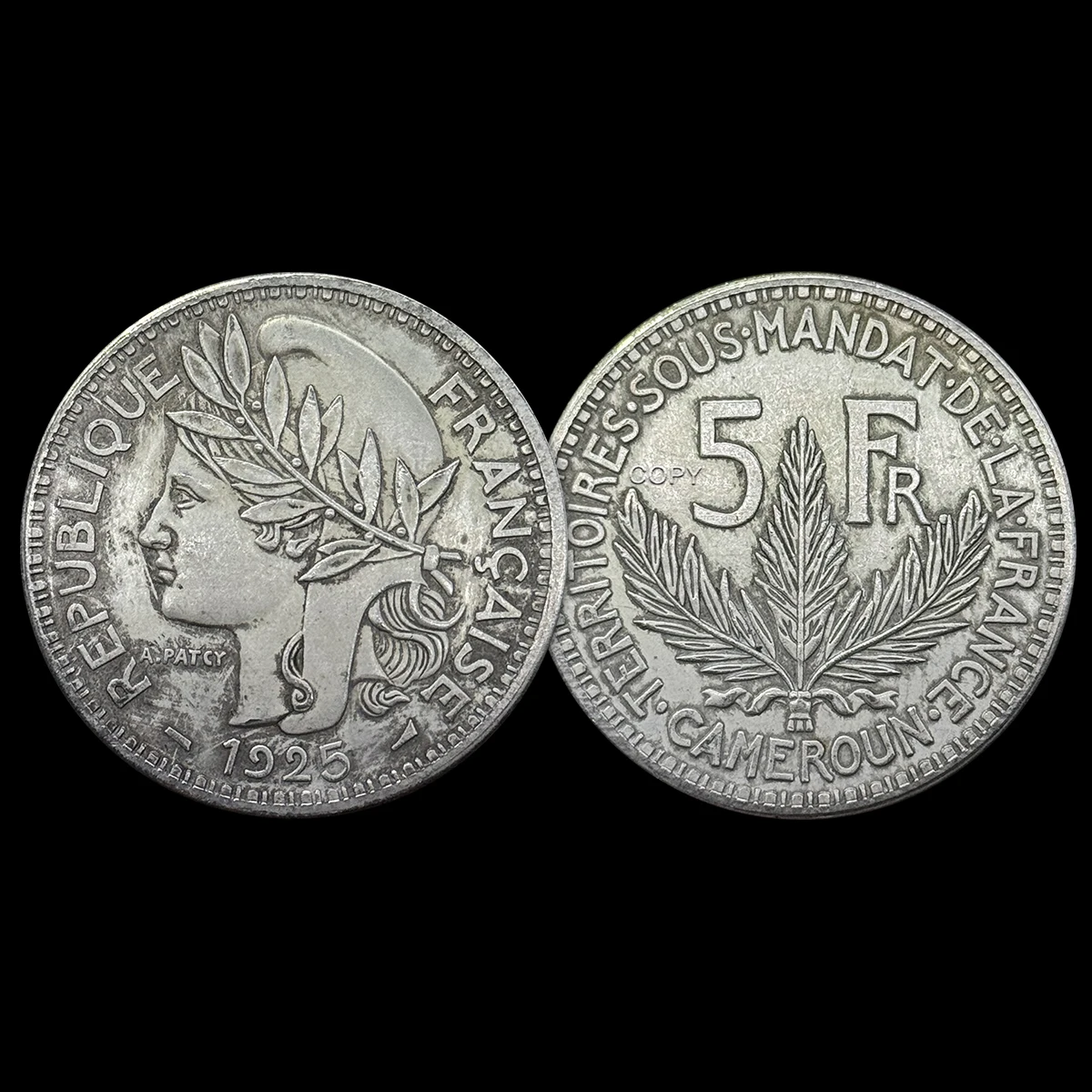 

Cameroon Freedom Gang French 1925 Богиня 5-Французская античная медная монета, копия коллекции памятной медали, украшение для дома