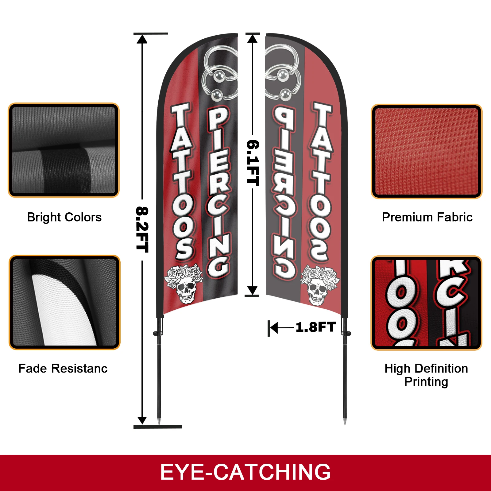 FSFLAG 1 шт. 280 см тату-флаг с перьями флаг флагштоком рекламный наружный баннер