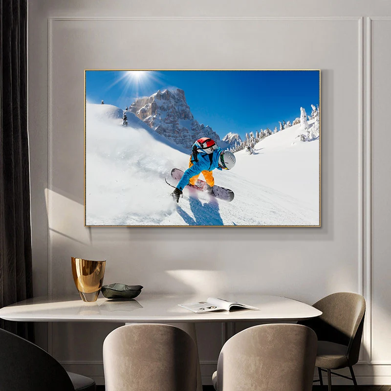 Футбол катание на лыжах Спортивная Картина холсте настенные художественные