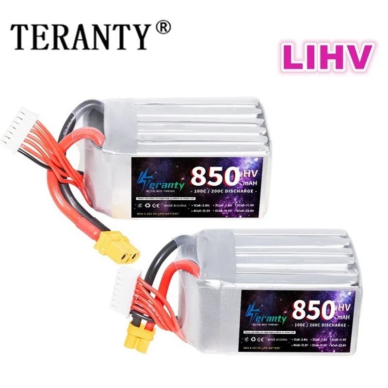 TERANTY 850mAh 22 8 V 6S 100C HV Lipo батарея XT30 XT60 разъем для FPV гоночного дрона долгий срок