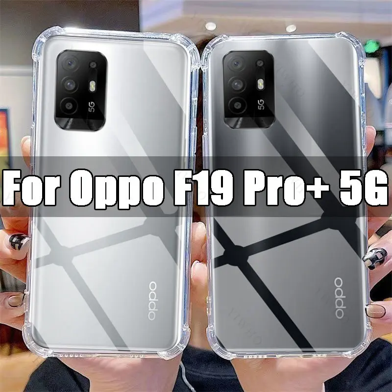 Прозрачный флип-чехол для Oppo F19 Pro + Искусственный прозрачный чехол из ТПУ для Oppo F19 Pro + Plus 6,43 