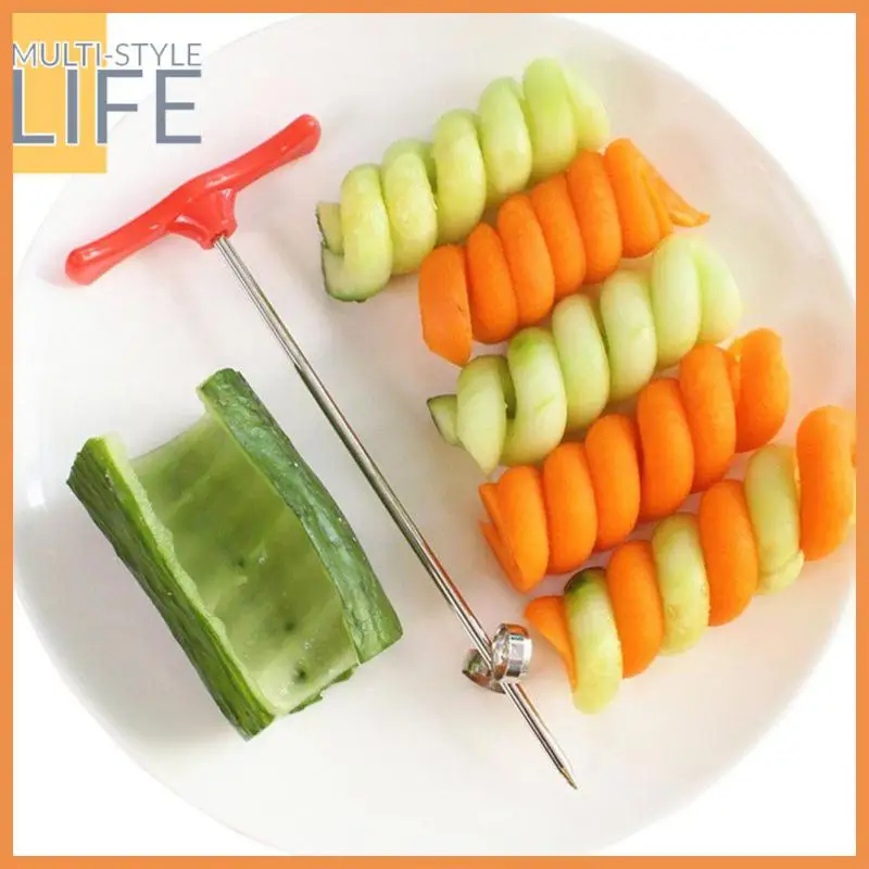 

2/4/6PCS Potato Carrot Cucumber Spiralizer Manual French Fry Cutter Roller Making Twist Shredder Grater Vegetables Spiral Knife