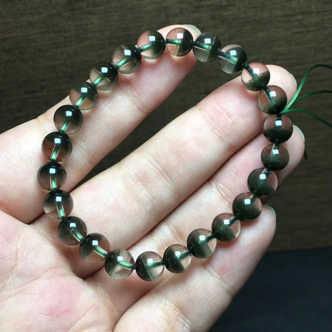 

7mm Natural Green Phantom Quartz Bracelet For Women Lady Men Gift Reiki Crystal Stone Beads Gemstone Strands Jewelry AAAAA