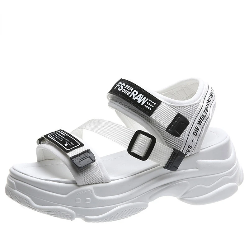 

Сандалии женские на платформе 5 см, повседневные шлепанцы с пряжкой, спортивная летняя обувь