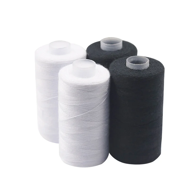 

2Pcs 500M Sewing Thread Polyester Thread Set Strong and Durable Black White Sewing Threads for Hand Machines Knitting Yarn
