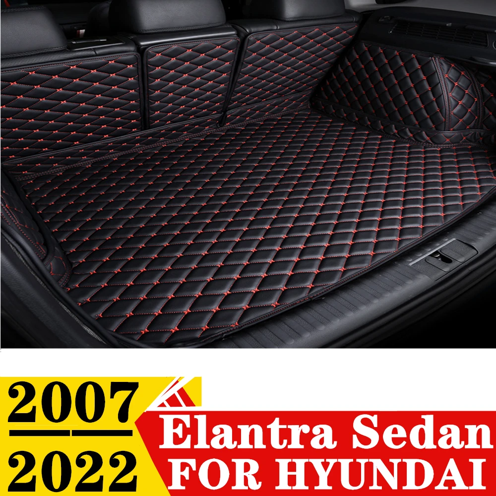 

Коврик для багажника автомобиля для HYUNDAI Elantra Sedan 2007-2022, для любой погоды, XPE, кожаный, под заказ, задний Чехол для груза, коврик, подкладка для хвоста