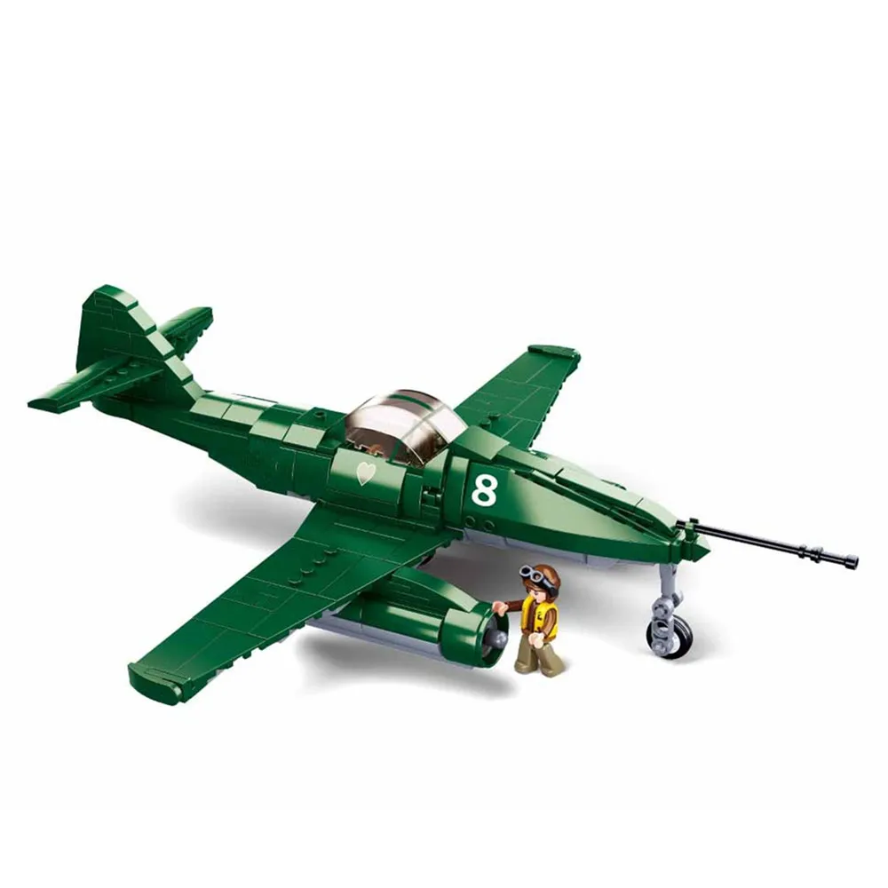 

2022 Military Army World War WW2 SWAT Police Soldiers German Me-262 Jet Fighter Model Building Block Bricks Kids Toys