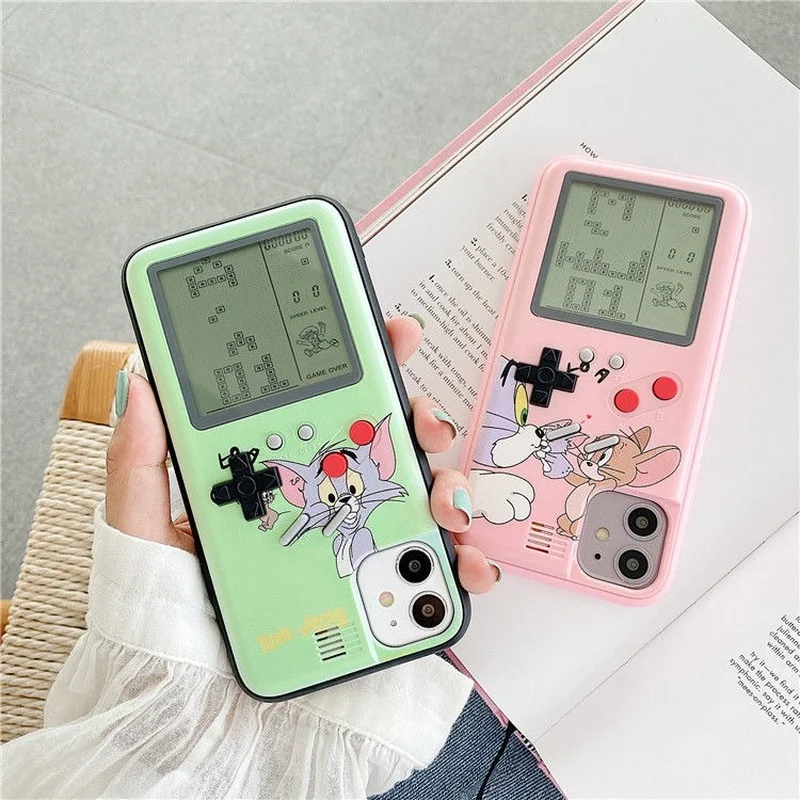 

Bandai Disney New Cartoon Tetris Game Phone Case for Iphone 13 12 11 Pro Mini XS MAX 8 7 Plus X XR Silicone Soft Cover 2022