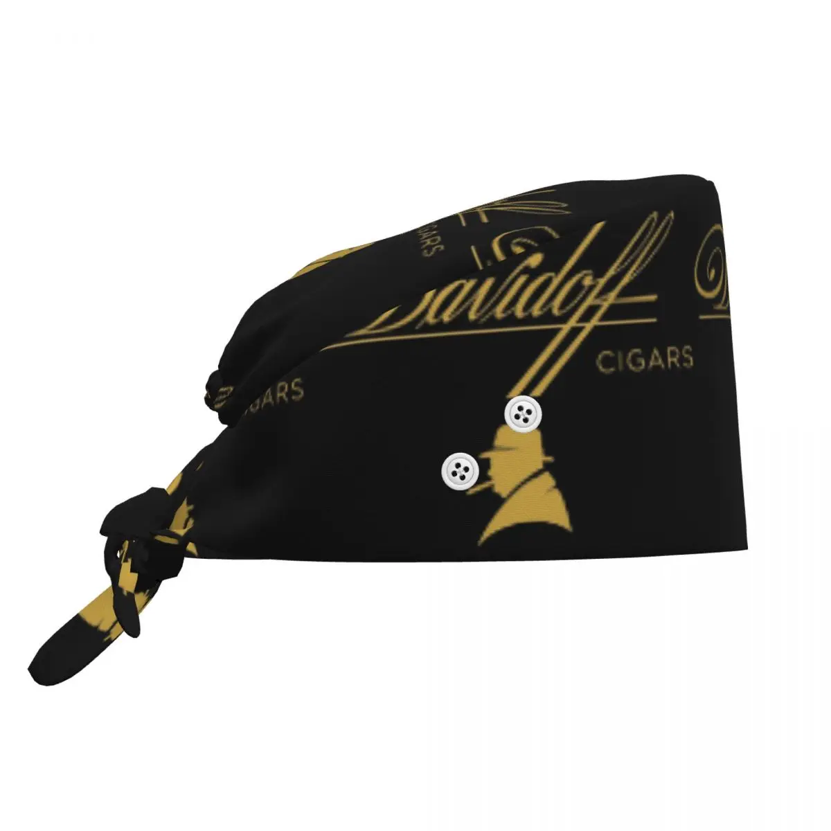 Фото Медицинская шапочка Davidoff Cigars Black Scrub Hat, унисекс, регулируемая, для врачей, стоматологов и медсестер №1