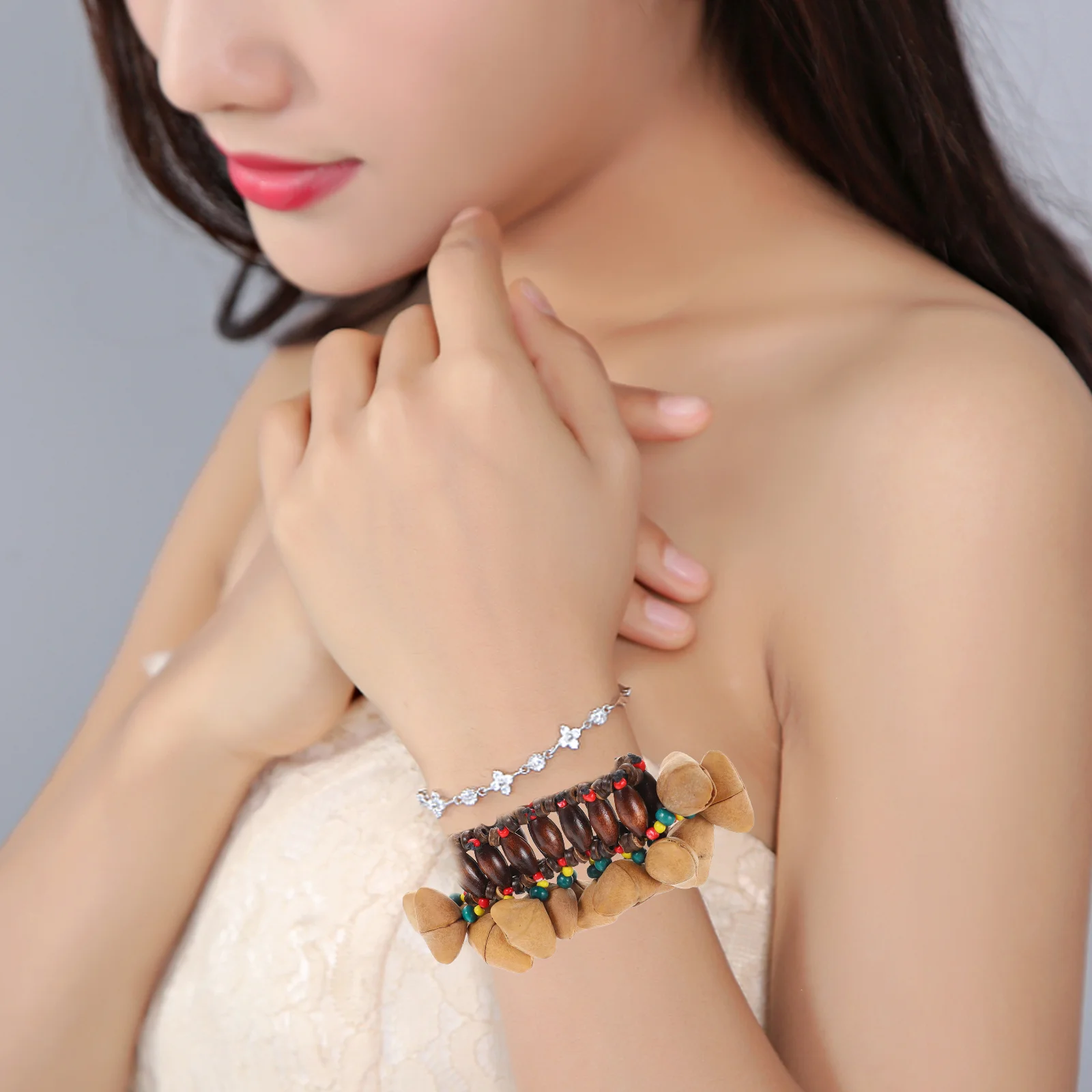 Ореховый бубен уникальный браслет-колокольчик игрушка-инструмент ударный