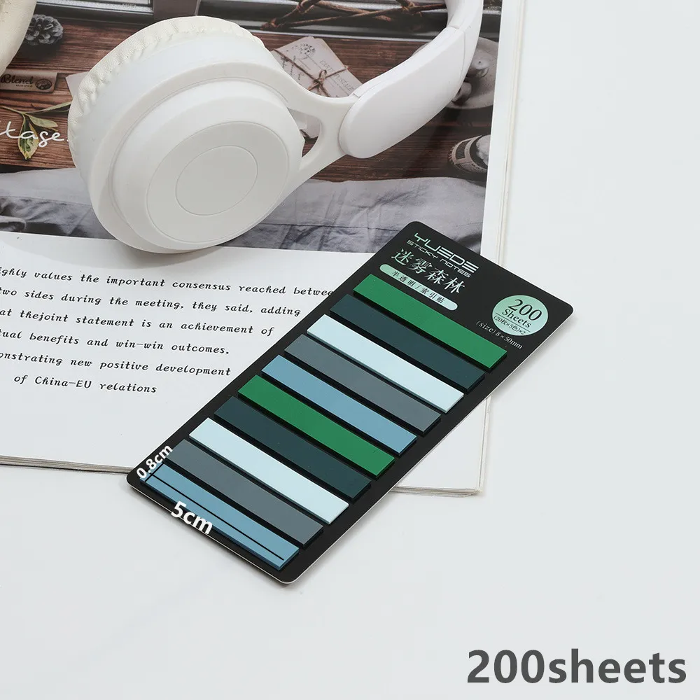 

KindFuny 200 листов Радужный блокнот с индексом цвета, липкие заметки, бумажная наклейка, блокнот, закладки, школьные принадлежности