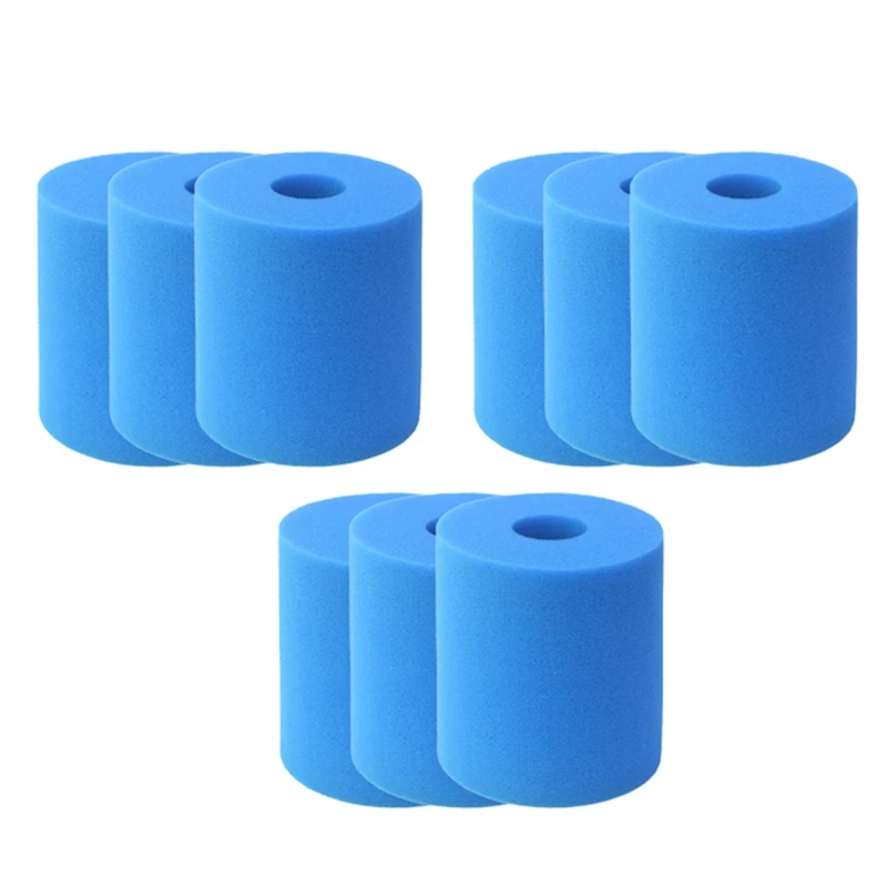 

9 Pcs Suitable For Spa Swimming Pool Cleaner Sponge Filter Sponge High Efficiency Filter Sponge Column Sponge Tube Round