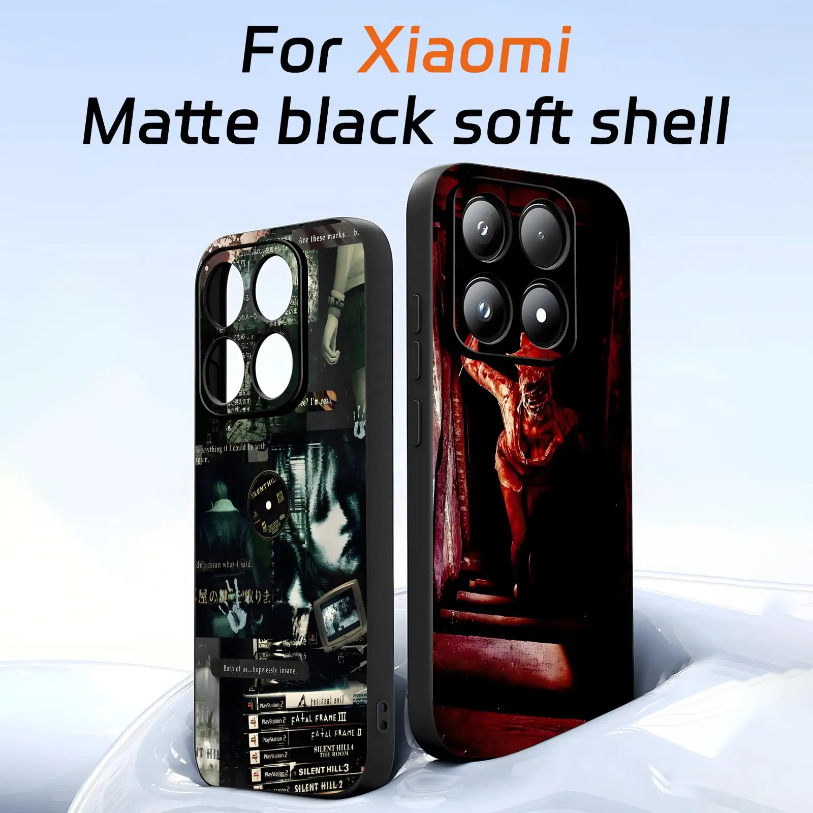 Фото Чехол для телефона SILENT HILL для Xiaomi 17 15 14 13 12 11 T Ultra Pro, мягкий черный противоударный чехол №1