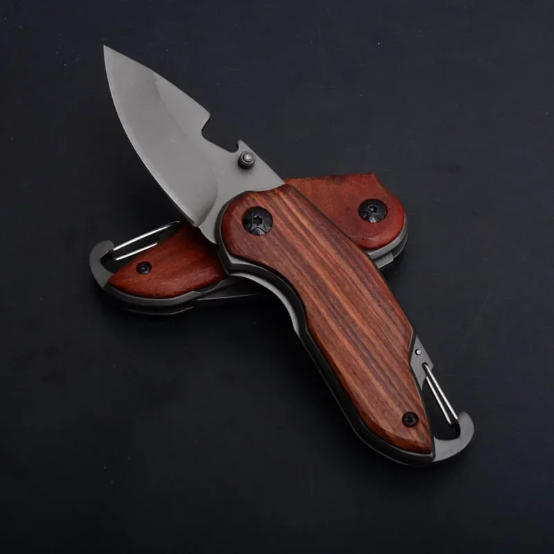 Дамасский карманный нож с брелком 7CR18MOV ножи мини складной титановое черное