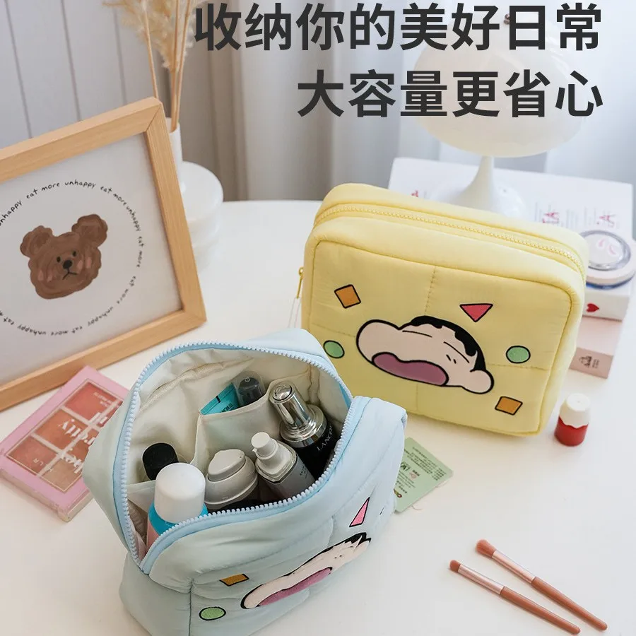 Новый аниме карандаш Шин-тян пуховая косметичка Kawaii большая вместительная
