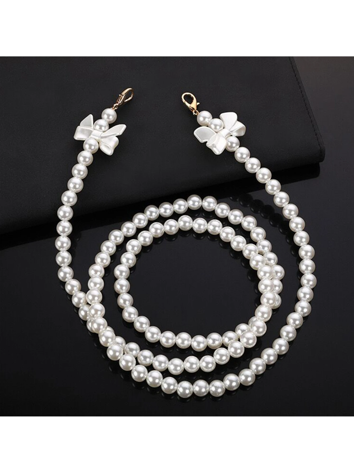 Длинная Жемчужная Цепочка Ручной Работы Шириной 10 Мм Длина 110 Универсальная Для