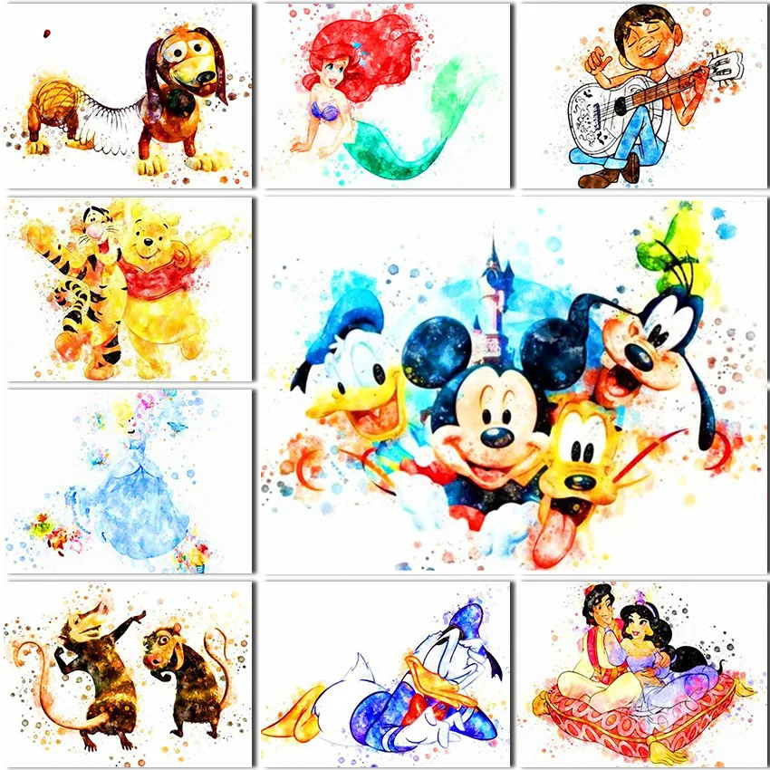 

Diamond Painting Disney Princess Luca Full Square&Round 5D Embroidery Mosaic Cartoon Snow White Cross Stitch Toy Story Ice Age