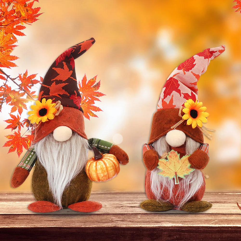 

Plush Elf Doll Gnome Ornament-Fall Thanksgiving Doll With Light Thanksgiving Decorations Indoor Home Party Decor