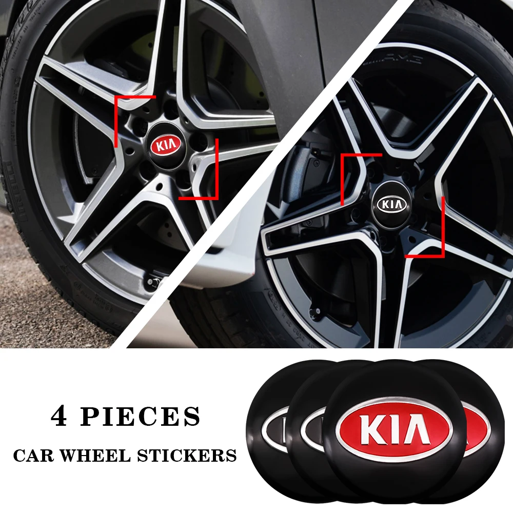 

4pcs 56mm Car Wheel Hub Center Sticker Auto Emblem Badge Sticker Car Styling For KIA Ceed Sportage Rio Sorento Optima Cerato K5
