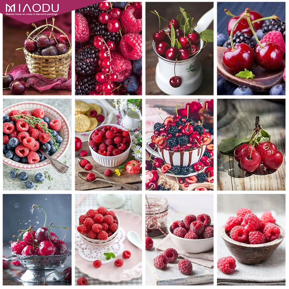 

5D Diy Strawberry Raspberry Fruit Basket Diamond Painting Food Home Decor Gifts Cross Stitch Kits Embroidery Handmade Art Mosaic