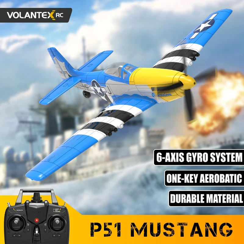 VOLANTEXRC P51 P51D EPP RC Самолет 4-канальный Mustang 2 4 ГГц 400 мм со стабилизацией Xpilot Один ключ