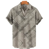 2022 mens shirts casual striped hawaiian mens printed short sleeve tops lapel single button shirts harajuku summer mens shirts