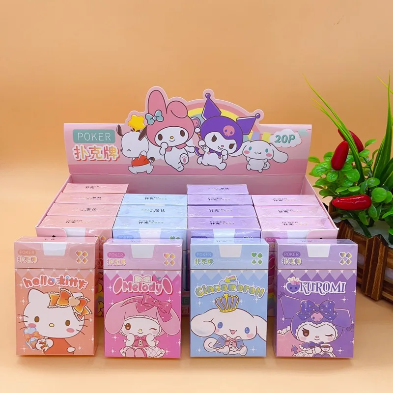 

Kawaii Sanrio Hello Kitty My Melody Kuromi Cinnamoroll Cartoon Party Game Playing Cards Anime Character Printed Playing Cards