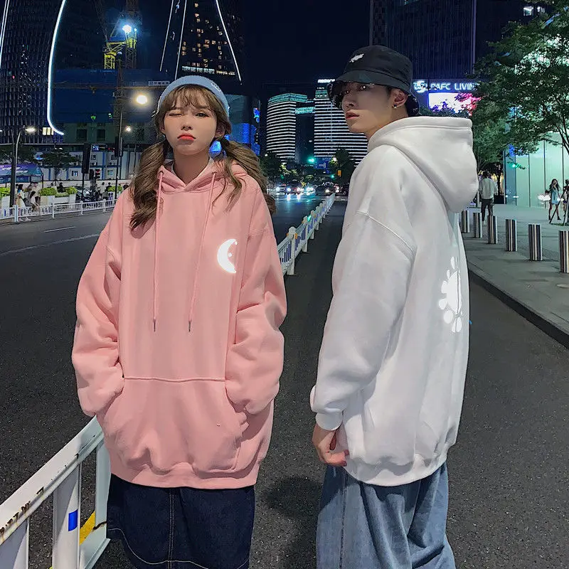 С капюшоном толстовки для пар унисекс стиль Ins рандомный дизайн уличная одежда в